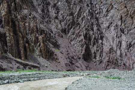 Mountainscape of Ladakh, North of India. Ladakh is renowned for its remote mountain beauty and culture.の写真素材