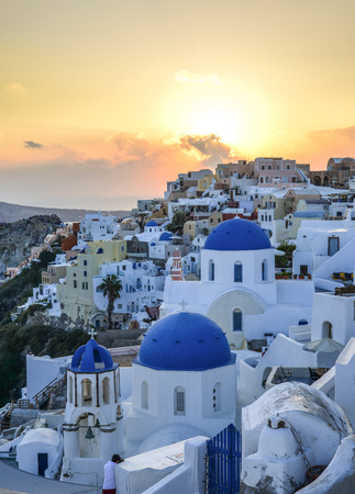 Beautiful old town of Santorini Island. Santorini is one of the most popular islands for destination weddings and honeymoons.の写真素材