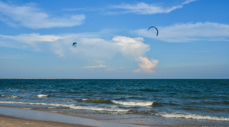 Seascape of Phan Thiet, Vietnam. Phan Thiet is a small town with many resorts and beautiful sandy beaches.の写真素材