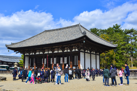 Nara, Japan - Apr 11, 2019. Kofukuji Temple in Nara, Japan. The temple was once one of the powerful Seven Great Temples in Nara, Japan.のeditorial素材