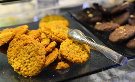Cookie on sweet table at luxury buffet restaurant. Food concept.