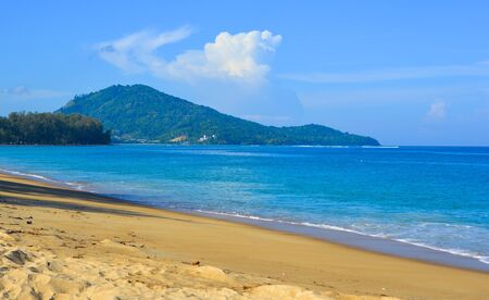 Naiyang beach at sunny day on Phuket Island, Thailand. Phuket is attracting millions of tourists every year.の写真素材