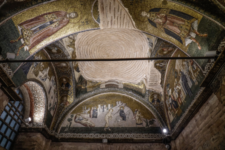 Istanbul, Turkey - Sep 27, 2018. Interior of Church of the Holy Saviour in Chora (Istanbul). The church was converted into a mosque, during the Ottoman era.のeditorial素材