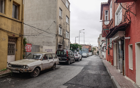 Istanbul, Turkey - Sep 27, 2018. Old street in Istanbul, Turkey. Istanbul historically known as Byzantium and Constantinople, is the most populous city in Turkey.のeditorial素材
