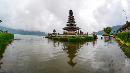 Pura Ulun Danu temple on Lake Beratan in Bali, Indonesia. Ulun Danu is a major Shivaite and water temple on Bali, Indonesia.のeditorial素材