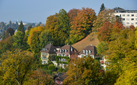 View of Medieval Town in Bern, Switzerland. The historic old town of Bern became a Site in 1983.のeditorial素材
