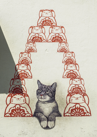 Georgetown, Malaysia - Aug 21, 2014. Penang Street Art, Georgetown Attractions. Beautiful wall painting of children all across historical Georgetown by Ernest Zacharevic.のeditorial素材