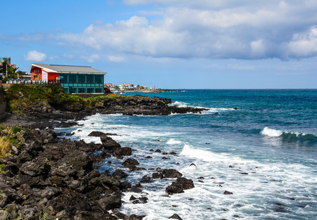 Jeju, South Korea - Sep 20, 2016. Cityscape with beautiful sea in Jeju Island, South Korea. Jeju Island is one of the top travel destinations in Asia.のeditorial素材