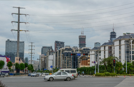 Nanning, China - Nov 1, 2015. Cityscape of Nanning, China. Nanning is a large, modern city and a  travellers to and from Vietnam.のeditorial素材