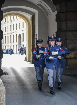 Prague, Czech - Oct 26, 2018. Changing the Guard at Prague (Czech). This is one of the most important cultural institutions in the Czech Republic.のeditorial素材
