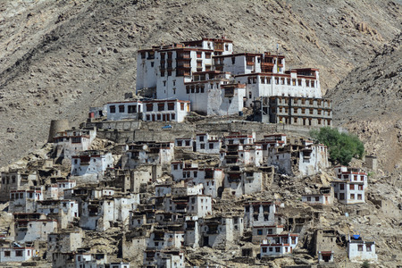 Thiksey Gompa in Ladakh, India. The Monastery is noted for its resemblance to the Potala Palace in Lhasa, Tibet and is the largest gompa in central Ladakh.のeditorial素材