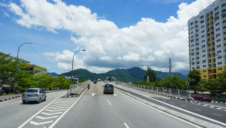 Penang, Malaysia - Aug 21, 2014. Highway in Penang, Malaysia. Penang is the top destination within Malaysia for foreign investors.のeditorial素材