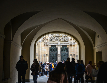 Prague, Czech - Oct 26, 2018. Tourists visit the Praha (Czech Republic). The most visited tourist attractions in Prague.のeditorial素材