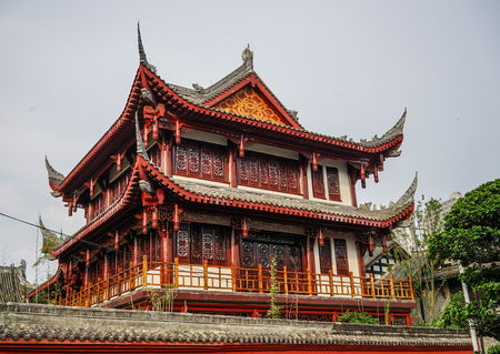 Chengdu, China - Aug 20, 2016. Ancient temple in Chengdu, China. Chengdu is the capital of southwestern China Sichuan province.のeditorial素材