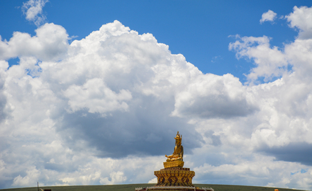 Sichuan, China - Aug 18, 2016. Big Buddha in Garze Tibetan, Sichuan, China. Tibetan is historically the predominant religion practiced in Garze.のeditorial素材