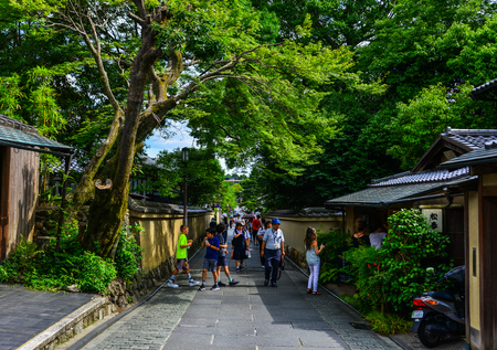 Kyoto, Japan - Jun 24, 2019. Old street of Kyoto, Japan. Kyoto was the Imperial capital of Japan for over a thousand years.のeditorial素材
