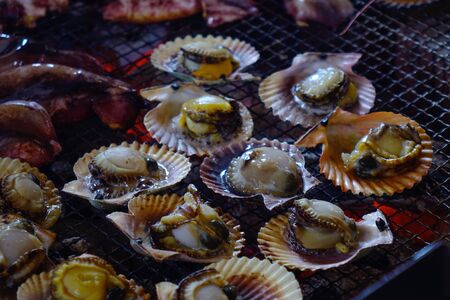 Grilled seafood at Japanese traditional restaurant in Mie Prefecture, Japan.の写真素材