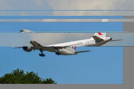 Singapore - Mar 27, 2019. China Eastern Airlines B-6333 (Airbus A320) landing at Changi Airport...