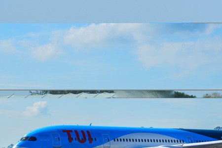 Singapore - Mar 27, 2019. 9V-OJG Scoot Boeing 787-9 Dreamliner landing at Changi Airport (SIN)....