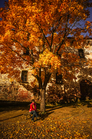 Bangkok, Thailand - Apr 23, 2018. B-1911 Xiamen Airlines Boeing 737-800 landing at Bangkok Suvarnabhumi International Airport (BKK).のeditorial素材