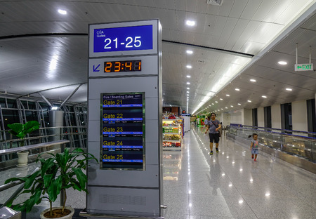 Saigon, Vietnam - Mar 16, 2018. Departure Hall of Tan Son Nhat Airport in Saigon, Vietnam. Tan Son Nhat is the busiest international airport in Vietnam.のeditorial素材