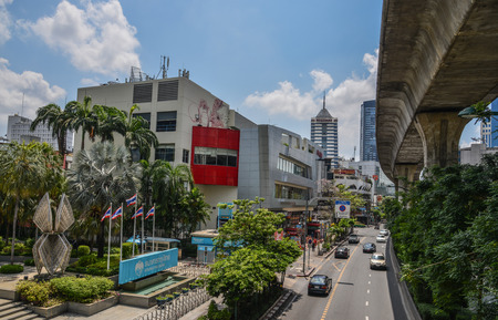 Bangkok, Thailand - Dec 24, 2018. Street in Bangkok, Thailand. Traffic has been the main source of...
