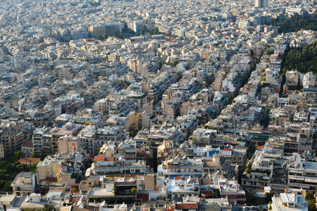 Aerial view of Athens, Greece. Athens is a tourist attraction that loves history and archeology.のeditorial素材