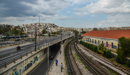 Athens, Greece - Oct 11, 2018. Street of Athens, Greece. Athens is a global city and one of the biggest economic centres in southeastern Europe.のeditorial素材