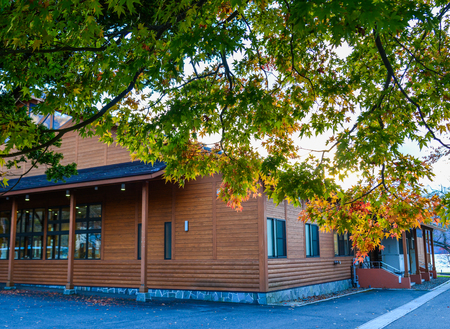 Aomori, Japan - Nov 5, 2019. Small town at autumn near Lake Towada in Aomori, Japan. Lake Towada is one of Japan most famous autumn color spots.のeditorial素材