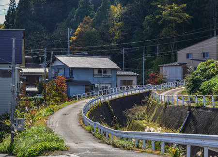 Gunma, Japan - Nov 9, 2019. Small rural town in Gunma, Japan. Gunma is a mountainous, landlocked prefecture on Japan Honshu Island.