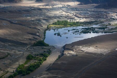 Mountain scenery of Ladakh, India. Ladakh has the culture and history are closely related to that of...