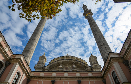 View of ancient Ortakoy Mosque in Istanbul, Turkey. Built in 1720, the mosque is one of the most popular destinations in Istanbul.のeditorial素材