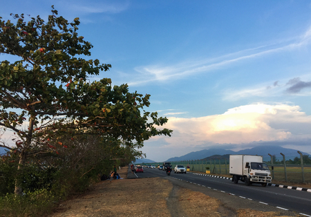 Langkawi, Malaysia - Mar 29, 2019. Rural road in Langkawi, Malaysia. Langkawi is an archipelago made up of 99 islands on Malaysia west coast.のeditorial素材