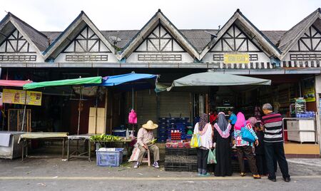 Pahang, Malaysia - Aug 22, 2014. Main market on Cameron Highlands, Malaysia. Cameron is the most...
