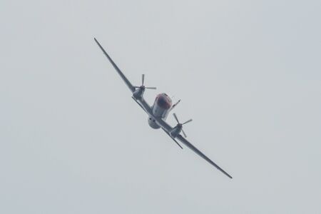 Saitama, Japan - Nov 3, 2019. NAMC YS-11FC of Air Self Defence Force (JASDF) flying for display at...