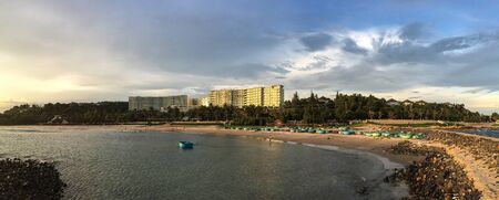 Phan Thiet, Vietnam - Oct 11, 2015. Seascape of Mui Ne town in Phan Thiet, Vietnam. Phan Thiet is Vietnam most prominent coastal resort town.のeditorial素材