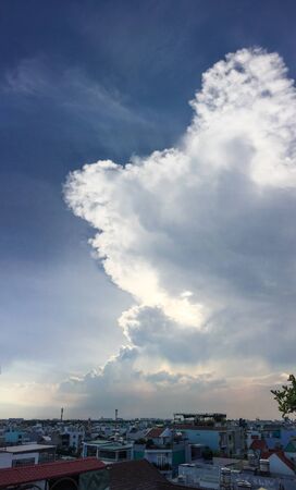 Saigon, Vietnam - Apr 23, 2019. Cityscape under beautiful sky of Saigon, Vietnam. Saigon (Ho Chi Minh City) is the economic centre of Vietnam with a 7.5% GDP growth rate.のeditorial素材