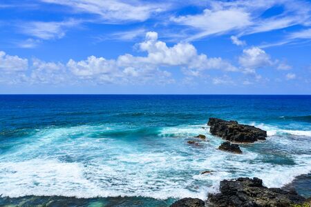 Beautiful seascape of Mauritius Island. Mauritius is one of the best destinations,  known for its beaches, lagoons and reefs.の写真素材