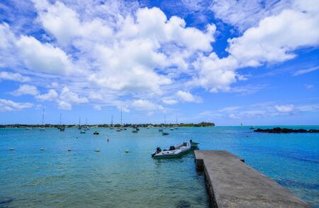 Le Morne, Mauritius - Jan 4, 2017. Beautiful seascape of Mauritius Island. Mauritius is one of the best destinations,  known for its beaches, lagoons and reefs.のeditorial素材