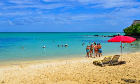 Le Morne, Mauritius - Jan 4, 2017. Beautiful seascape of Mauritius Island. Mauritius is one of the best destinations,  known for its beaches, lagoons and reefs.のeditorial素材