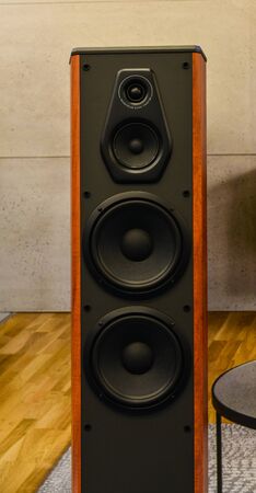Saigon, Vietnam - Sep 29, 2019. Stereo speaker system for display at the store in downtown of Saigon (Ho Chi Minh City), Vietnam.のeditorial素材