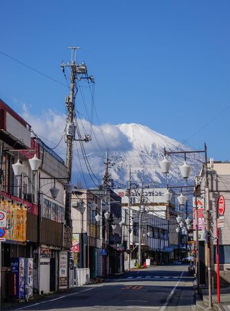 Gotemba, Japan - Jan 1, 2016. Gotemba Township with Mt. Fuji background. Gotemba is a city on the southeastern flank of Mount Fuji in Shizuoka Prefecture, Japan.のeditorial素材