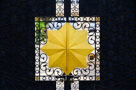 Pattern on the fence of rural house in Vientiane, Laos PDR.の写真素材