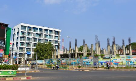Vientiane, Laos - Jan 29, 2020.  Lan Xang main street of Vientiane, Laos PDR. Vientiane is the capital and largest city of Laos, on the banks of the Mekong River.のeditorial素材