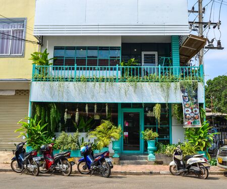 Vientiane, Laos - Jan 29, 2020. Cityscape of old town in Vientiane, Laos. Vientiane is the capital and largest city of Laos, on the banks of the Mekong River.のeditorial素材