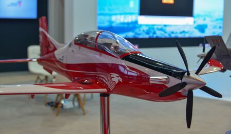 Singapore - Feb 12, 2020. Showing models of military aircrafts in Changi, Singapore. Defense costs are increasing, especially in East Asia.のeditorial素材