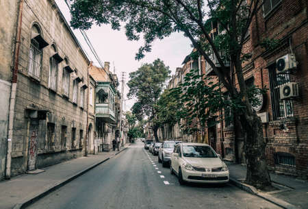Tbilisi, Georgia - Sep 22, 2018. Old town of Tbilisi, Georgia. Tbilisi is Georgia ancient and vibrant capital city spreads out on both banks of the Mtkvari River.のeditorial素材