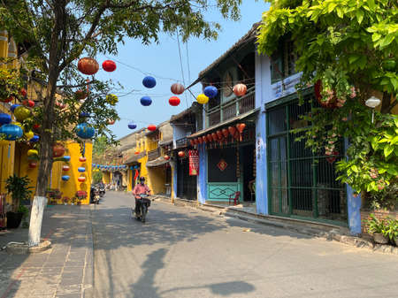 Hoi An, Vietnam - Jul 19, 2018. Ancient town of Hoi An, Vietnam. Hoi An was a busy port city during the Nguyen Dynasty, and is a tourist attraction in Vietnam today.のeditorial素材