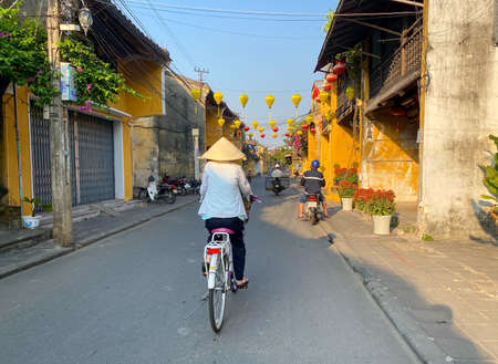 Hoi An, Vietnam - Jul 19, 2018. Ancient town of Hoi An, Vietnam. Hoi An was a busy port city during the Nguyen Dynasty, and is a tourist attraction in Vietnam today.のeditorial素材