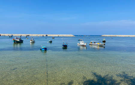 Phan Thiet, Vietnam - Apr 14, 2021. Seascape of Phu Quy Island, Vietnam. The beautiful island is located 120km from Phan Thiet, an interesting destination in the summer.のeditorial素材